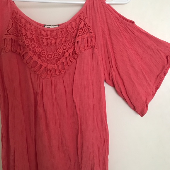 Pink Cold Shoulder Top - Picture 2 of 3